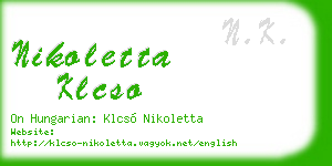 nikoletta klcso business card