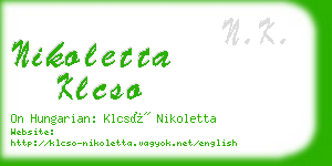 nikoletta klcso business card
